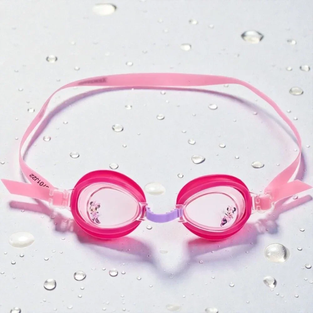 Disney Minnie Mouse Girls Swim Goggles Pink Adjustable Strap UV Protection New